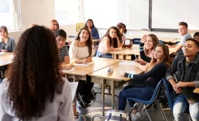 Un grup d'alumnes a una aula d'un institut de secundària